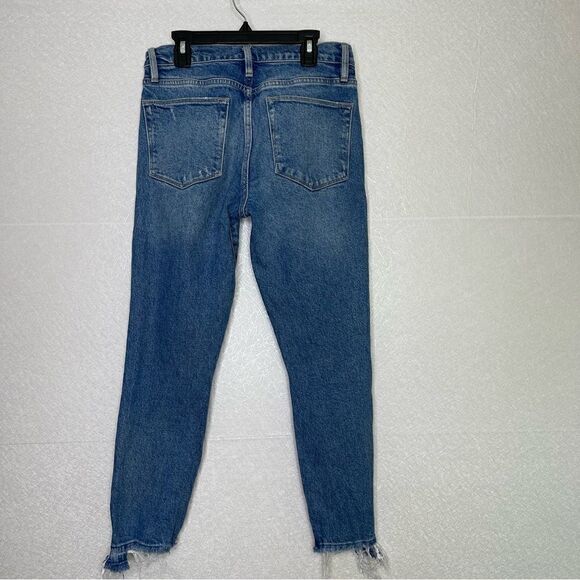 Frame Le High Skinny Crop Clarin Rips Distressed Jeans 26 - Picture 7 of 8